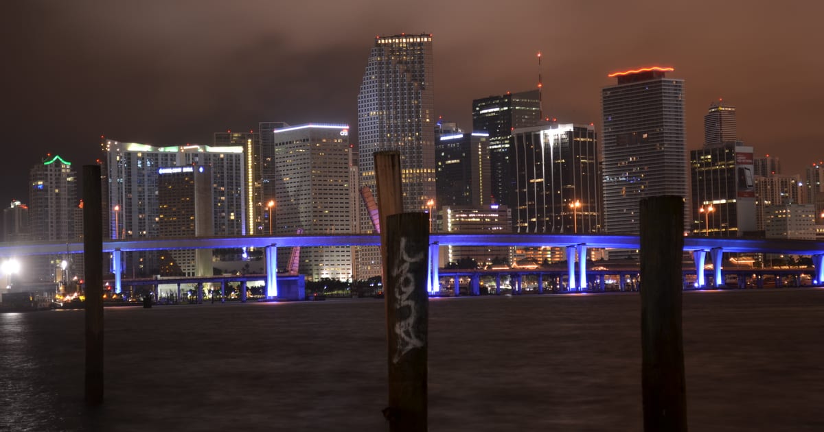 File:Miami Night Skyline from across the Biscayne Bay-Downtown-March 2011.JPG